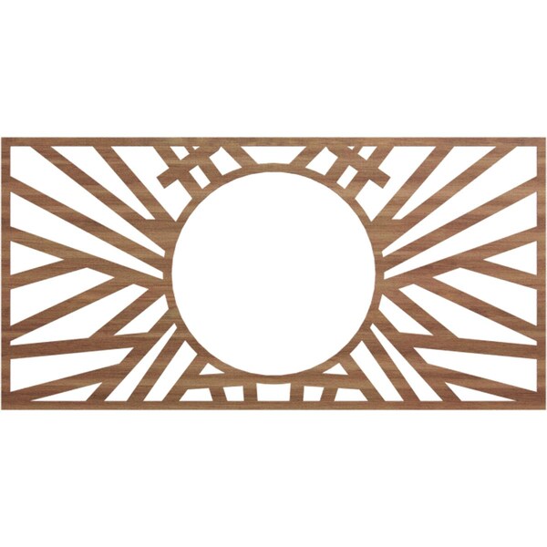 Ekena Millwork Hoover Wood Fretwork Pierced Ceiling Medallion, Walnut, 38"W x 19"H x 14 1/4"ID x 1/4"T CMWP38X19X0250HOWA - main
